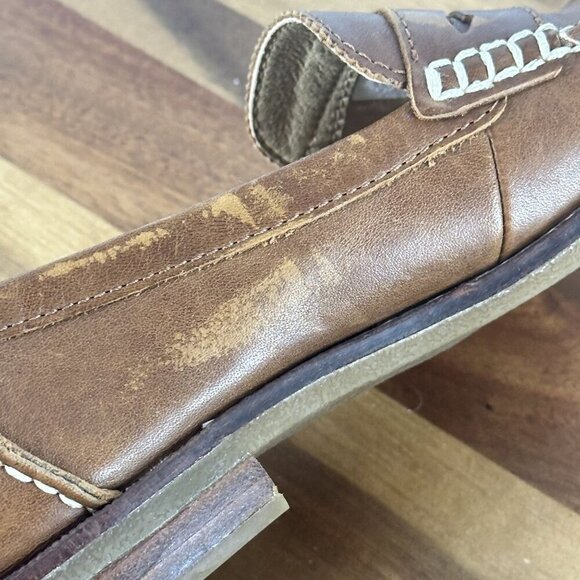 Sperry Womens Brown Leather Loafer Shoes Size 7M Classic Moc Toe Slip-On Casual - Picture 10 of 11